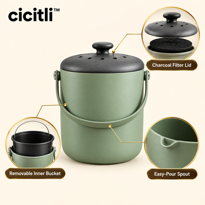 cicitli™ CompostTurn Countertop Compost Caddy
