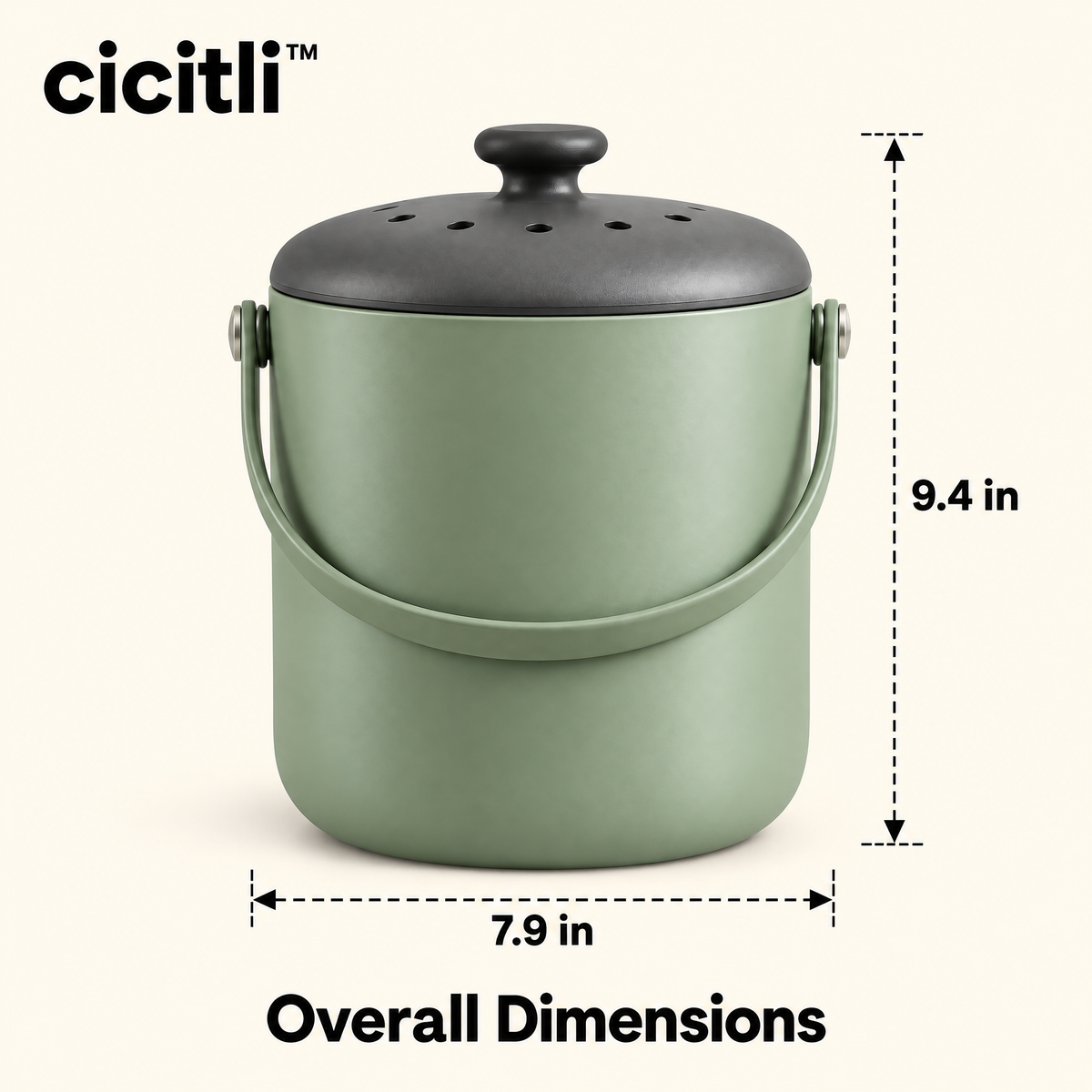 cicitli™ CompostTurn Countertop Compost Caddy