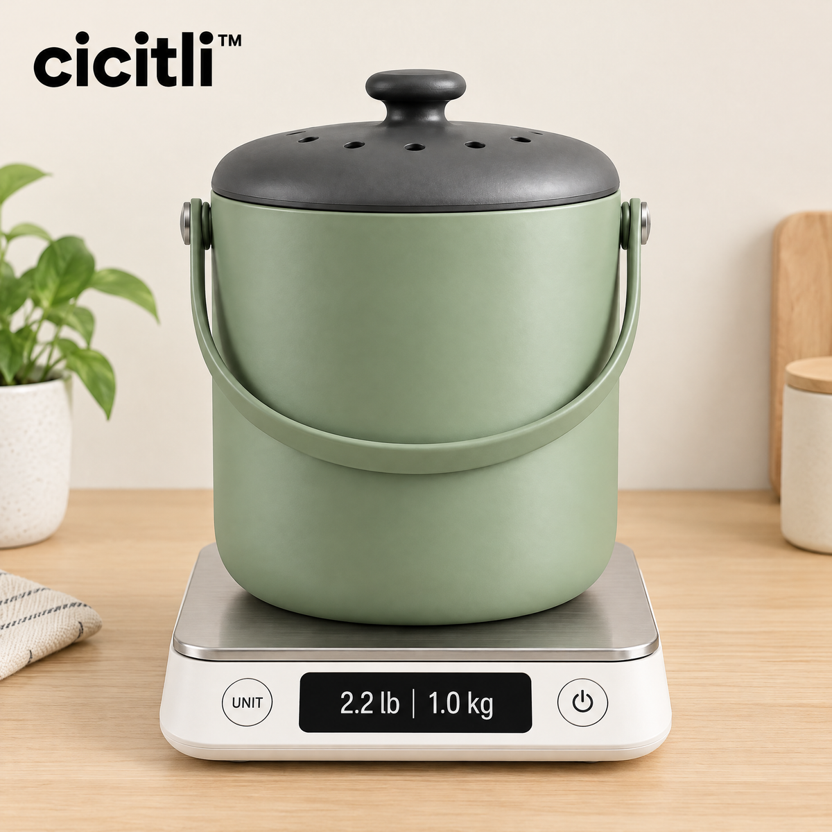 cicitli™ CompostTurn Countertop Compost Caddy