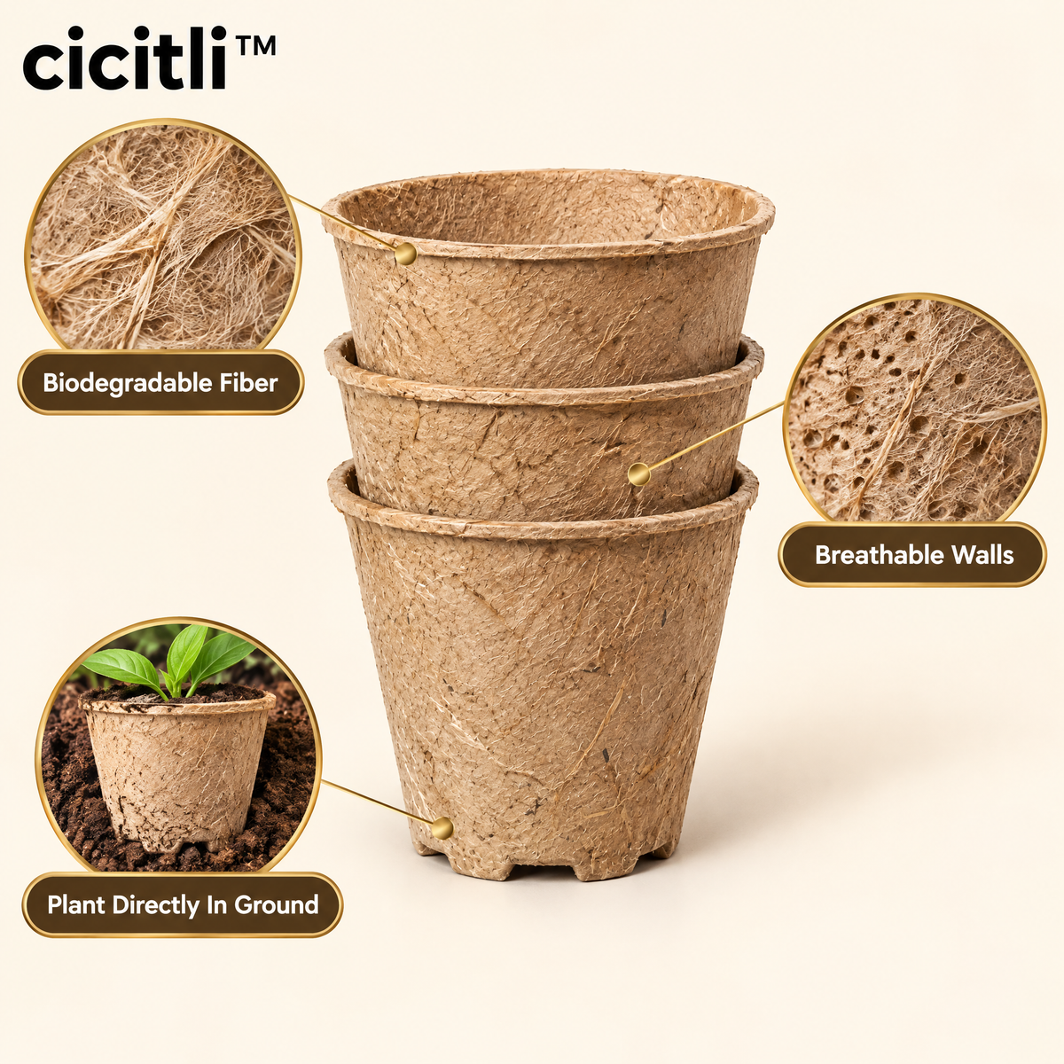 cicitli™ PlantPod Biodegradable Nursery Pots